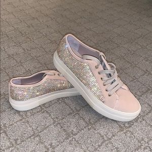 Pink platform sneakers!